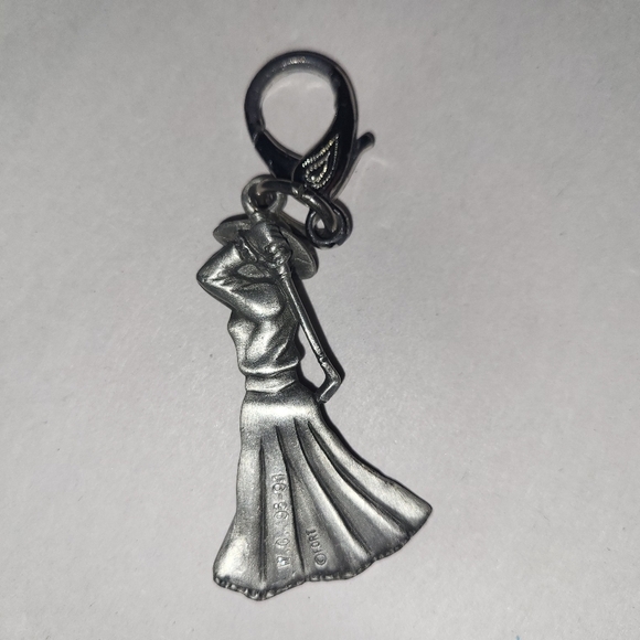 Fort Pewter Lady Golfer Clip Keychain Bag Charm - Picture 6 of 6
